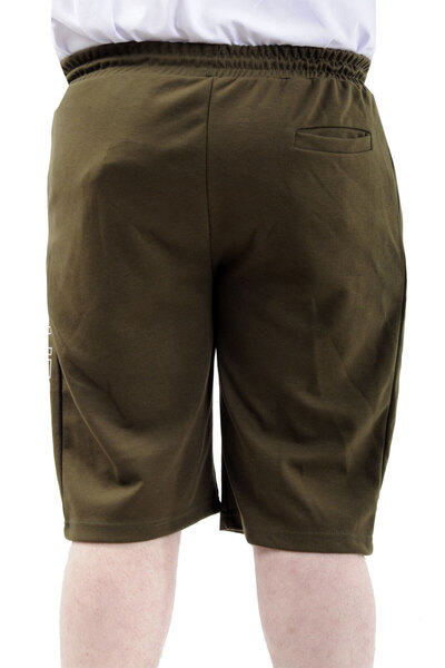 ModeXL Чоловічі капрі-шорти великого розміру - CALIFORNIA з принтом, хакі 24503