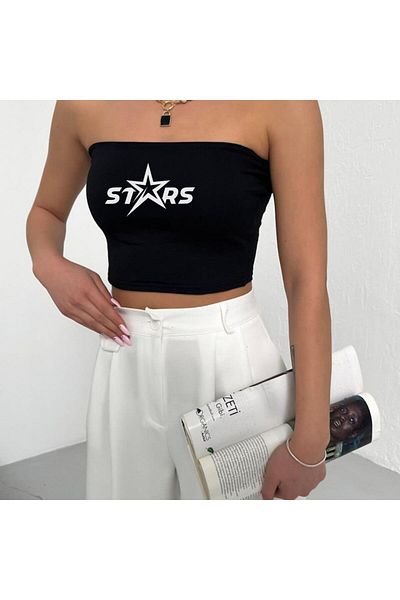 GOSSİP TEAM Gossip Team Star - Bumbac Lycra Bumbac pieptănat fără bretele