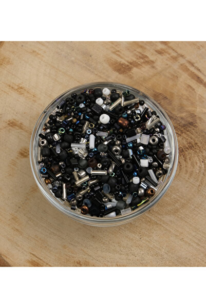 Prestij Boncuk Prestij Candy Karışık Model Cam Boncuk Siyah Renk Tonları