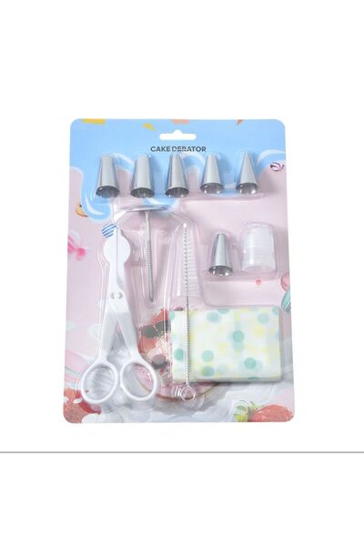 BEYZANA 10 Pieces Cake Material Set with Cream Bag