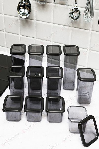 Alacarte Gold Smoked Food Storage Set - 12-piece Bag, 12 Pieces (0.50 LT-1,10 LT -1.70 LT)