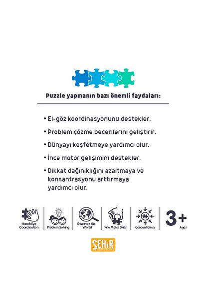 CA Games Hayvanlar 150 Parça 34x24cm Çocuk Puzzle Yapboz Serisi