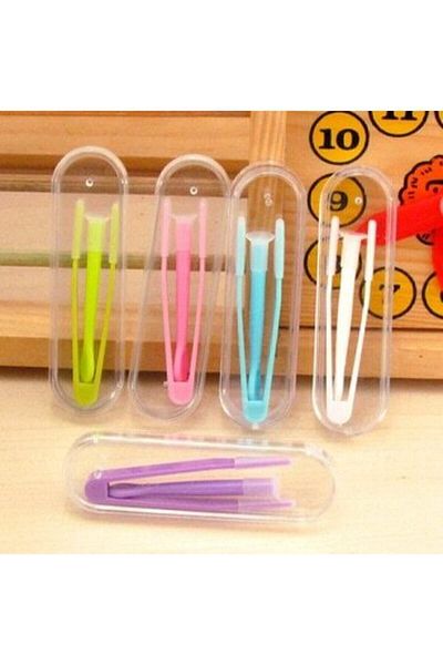 JoyCoffee Mixed Color 1Pcs Contact Lens Tweezers and Suction Cup