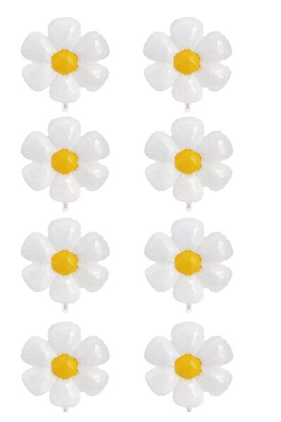 LOTUS PARTY 8 قطع بالونات ديزي فويل بيضاء 50x40 سم