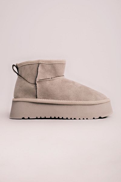 MY DERİ Robin Women - Botine cu blană cu talpă înaltă 2796