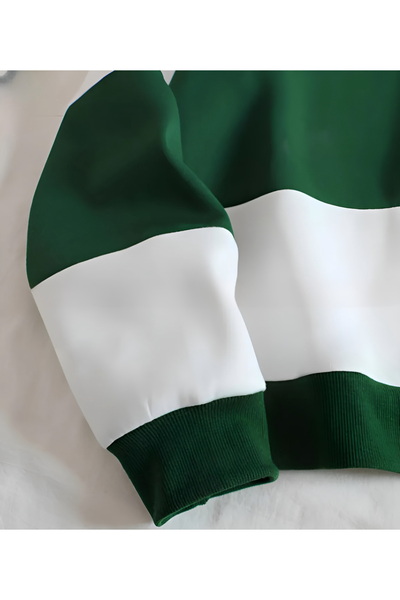 NewCabin New Season Oversize Raised Sweat - 3 κλωστές, μισό φερμουάρ, λεπτομέρεια γραμμής