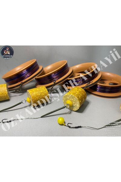 SAZAN RİG Küspeli Kasnaklı Sazan El Oltası Takımı 4 lü Set 1. kalite 100 Metre Misinalı Rig Takımlı Full Set