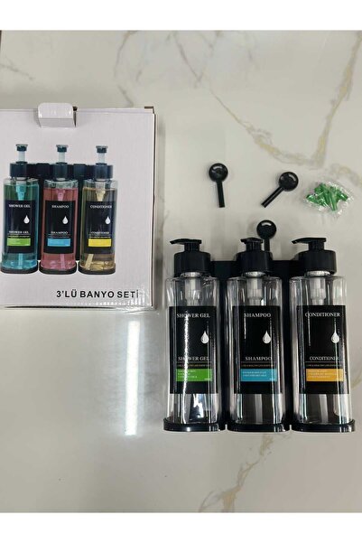 MKGAVM 3lü Banyo Seti (ŞAMPUAN,KREM,DUŞ JELİ) Şampuanlık Sıvı Sabunluk