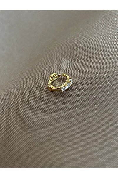 ds denizden silver Gümüş Taşlı Halka Piercing - 1 Adet