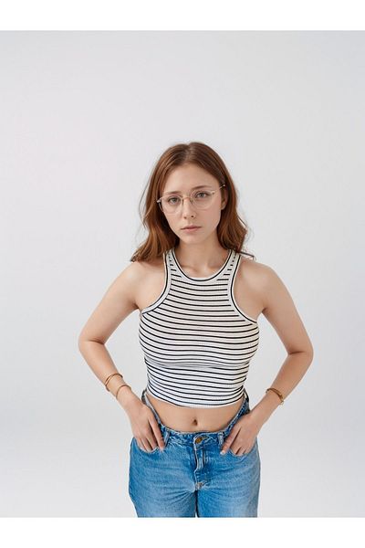 Bled RiBBed Crop Halter Neck Undershirt - Bustier