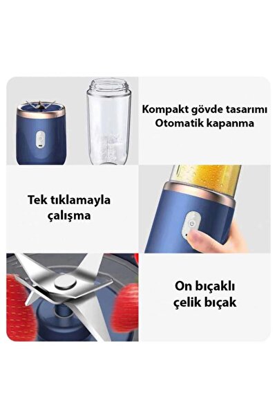 St Morritz 400ml Smoothie Taşınabilir Şarjlı Çok Fonksiyonlu El Blendere, Kişisel Detoks Hazırlama Mikse