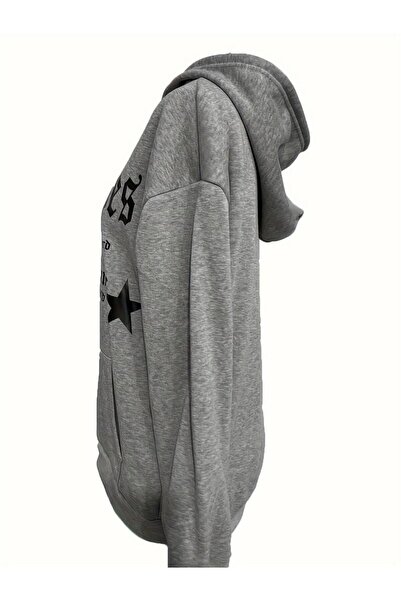 GOSSİP TEAM Gossip Team - Ζακέτα με κουκούλα με μοτίβο Punk Libes, Unisex Grey Oversize