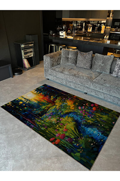 Rugs Modern Halı Pastel Colors Tapestry Design Sun and Meadow Pattern Modern ...