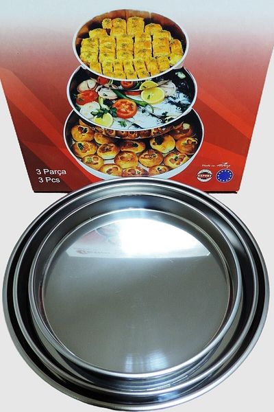 ÜZÜM ÇELİK Oven Tray Set of 3 Steel Tray