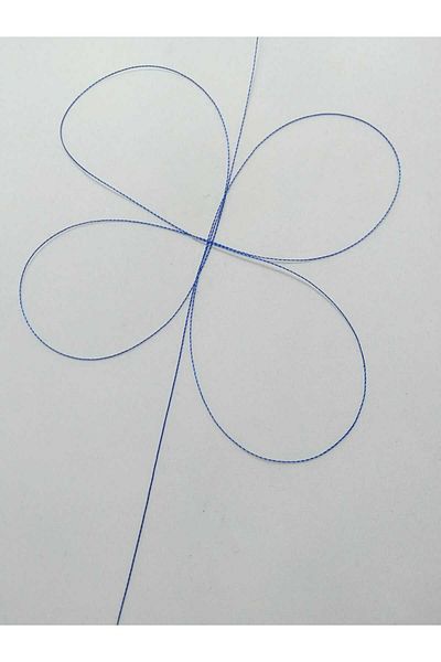 Eskişehir hobi sanat 0,2 mm 30 μέτρα ροζάριο κορδόνι Saks μπλε χρώμα (πιο λεπτό κορδόνι ροζάριο) (Κατάλληλο για κολιέ με κορδόνι)