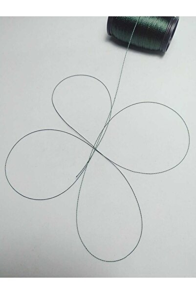 Eskişehir hobi sanat 0,2 χιλιοστά 60 μέτρα Τεσβιρ (ροζ χάντρες) σκούρο πράσινο χρώμα (πιο λεπτό κορδόνι για τα ροζ χάντρες) (Κατάλληλο για κολιέ με κορδόνια)