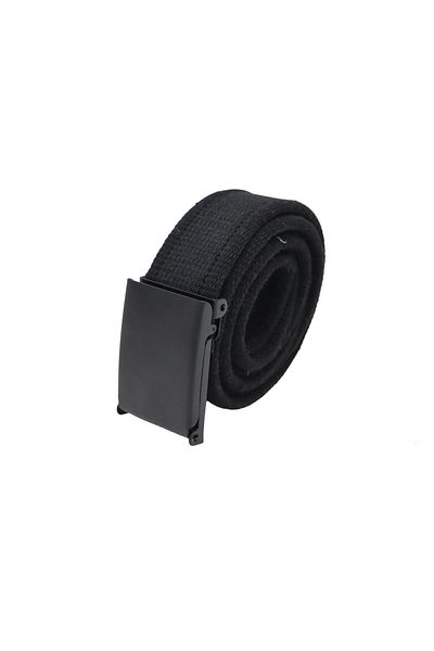 Anatolia Unisex Men's Women's Black Woven Tactical Canvas Sport Denim Cloth Belt with Black Buckle