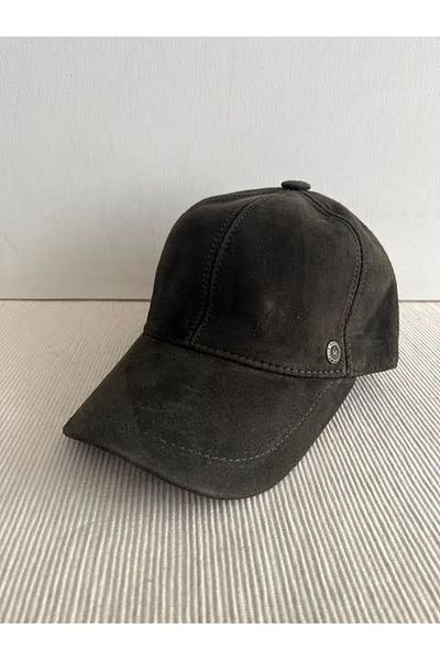 CosmoOutlet Unisex Khaki Hat - Real Nubuck, Adjustable Back