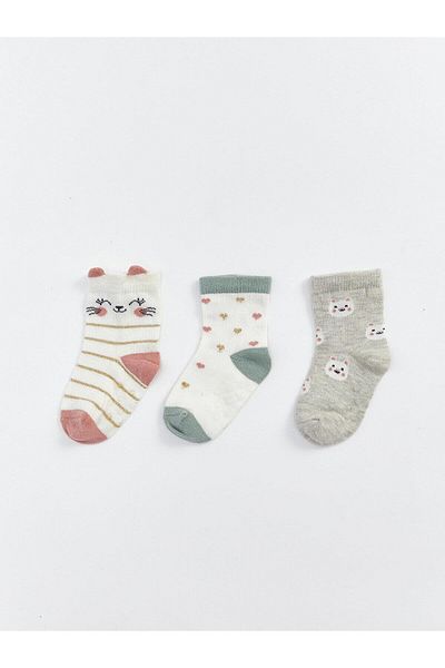 LC Waikiki Patterned Baby Girl Socks - Set of 3