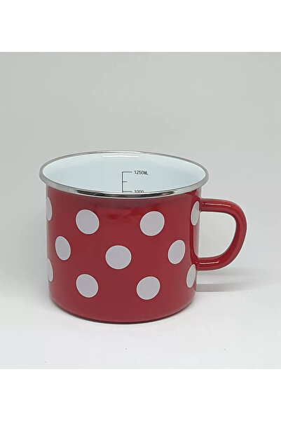 Avşar EMAYE EVİM 15 CM 1500 ML KIRMIZI PUANTİYELİ EMAYE SÜTLÜK YUMURTA HAŞLAMA