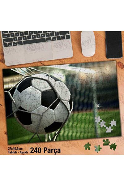 Genel Markalar Asil Hobi Kale - Top - Ağ - Spor - Futbol Yapboz-ayak Destekli Çerçeveli 240 Parça Puzzle
