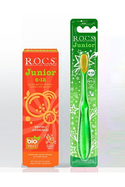 R.O.C.S. مجموعة روكس جونيور 6-12 فاكهي بألوان قوس قزح وأسنان