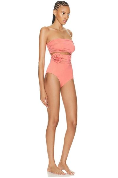 DESİGNEDBYD Kadın Lüks Designer Backless Sırtı Açık Toparlayıcı Çiçekli Mayo ...