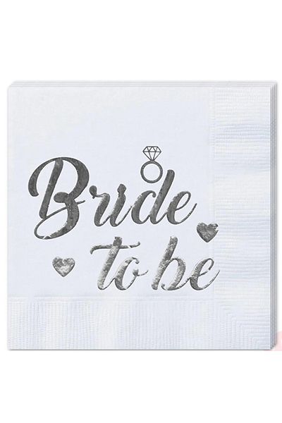 Kikajoy 16 Ασημένιες χαρτοπετσέτες Bride To Be