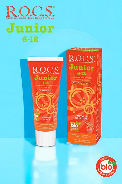 R.O.C.S. مجموعة روكس جونيور 6-12 فاكهي بألوان قوس قزح وأسنان