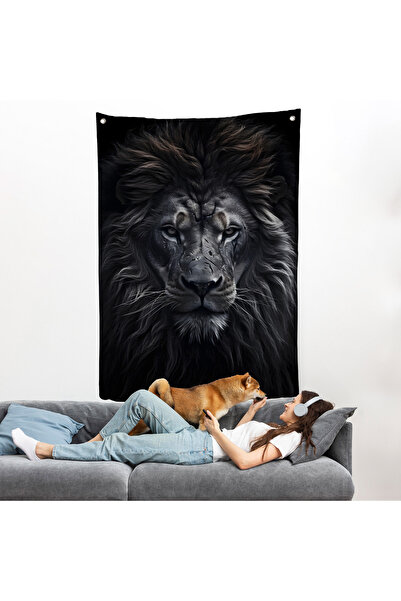 Harita Sepeti Yaralı Aslan Duvar Örtüsü-7912