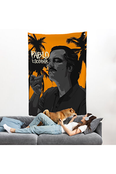 Harita Sepeti Pablo Escobar Uyuşturucu Baronu Duvar Örtüsü-7801