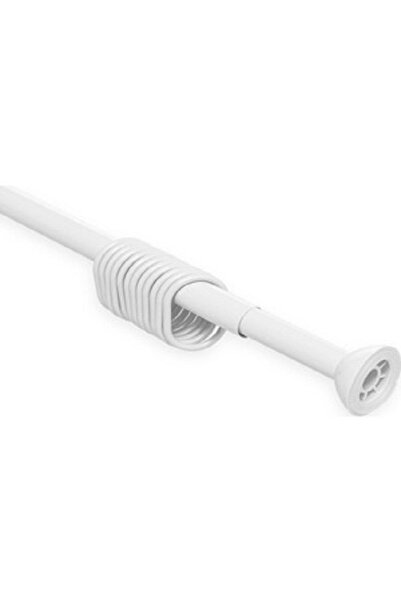 bym yapı Σωλήνας κουρτίνας μπάνιου με ελατήριο, ίσιος, μήκους έως 2 μέτρα, λευκό
