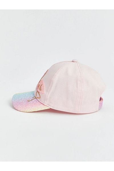LC Waikiki Shiny and Glitter Flamingo Pattern - Girl's Adjustable Cap Hat