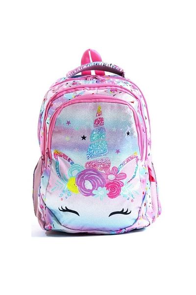 Alanç Gift Set de rucsac pentru școală primară ortopedică pentru fete, personalizat, roz, cu suport pentru nutriție și stilou