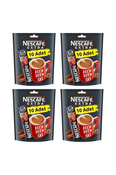 Nescafe عبوة اقتصادية إضافية مكونة من 10 قطع - 3 في 1 4 قطع