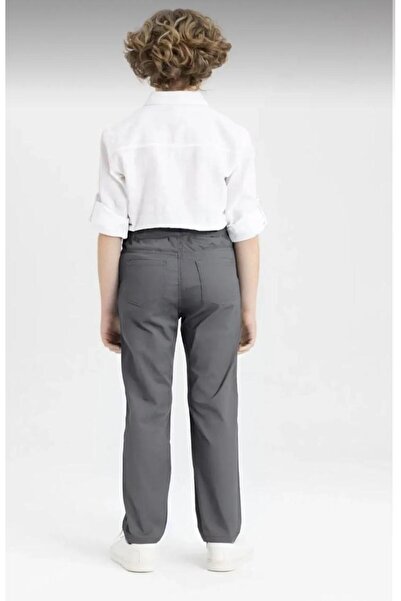 Genel Markalar UNISEX ÇOCUK RİBANA BEL CANVAS OKUL PANTOLONU BAĞCIKLI