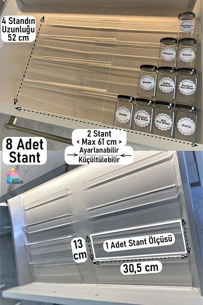 color house 8 Pieces Spice Rack Organizer - Συρταριέρα (ΕΞΑΙΡΟΥΜΕ ΤΑ ΒΑΖΟ) Z305