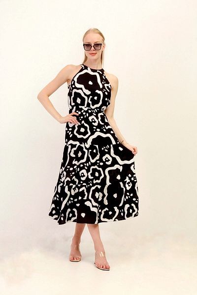 SD LUXURY HALTER COLLAR DRESS