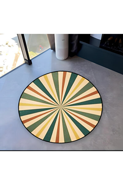 Rugs Modern Halı Mira Yuvarlak Bej Yeşil Tonlarda Desenli Dokuma Taban Modern...