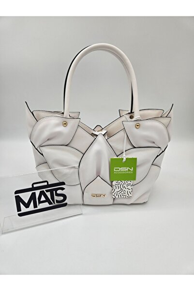 DSN Yapraklı El Çantası Beyaz