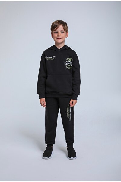 Jack Lions Boy's HoodEd Soft TExturEd Tracksuit SEt - LiME