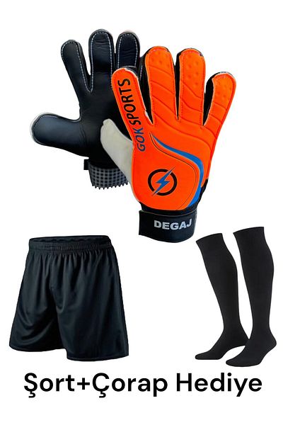 Gök Sports DEGAJ Adult Big - Hooded Gloves with Goalkeeper Ankle Bandage Shorts Socks Set 8-9-10