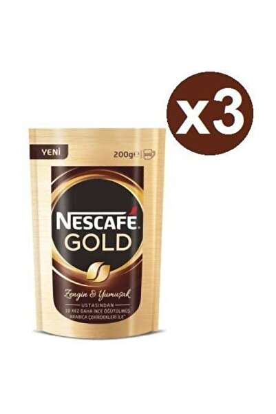 Nescafe Gold Hazır Kahve 200gr Poşet X 3 Adet