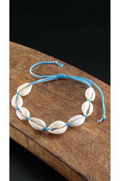 Chillin' Seashell - Colorful String Anklet Bracelet, Adjustable