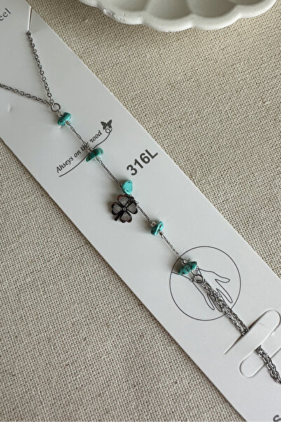 MODA Caprea الصلب البرسيم الحجر الأزرق المرأة Şahmeran سوار لا تشويه المرأة سوار