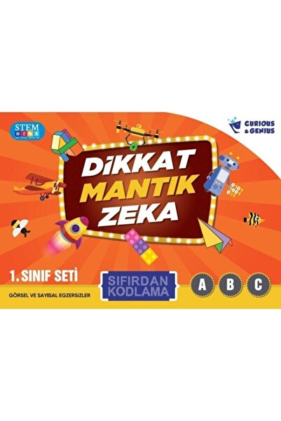 Curious&Genius 1. Sınıflar Için Sıfırdan Kodlama Seti 3 Kitap Dikkat Mantık Zeka