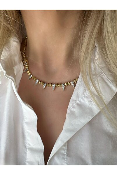 With Accessory Özel Kaplama Zirkon Taşlı Kolye
