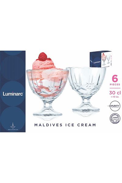 Luminarc Maldives Glass Ice Cream Bowl 6 pcs 300 ML