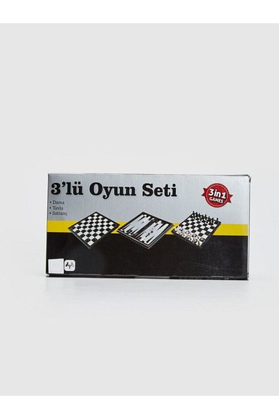ABC OYUNCAK 3 Piece Game Set Checkers, Backgammon, Chess