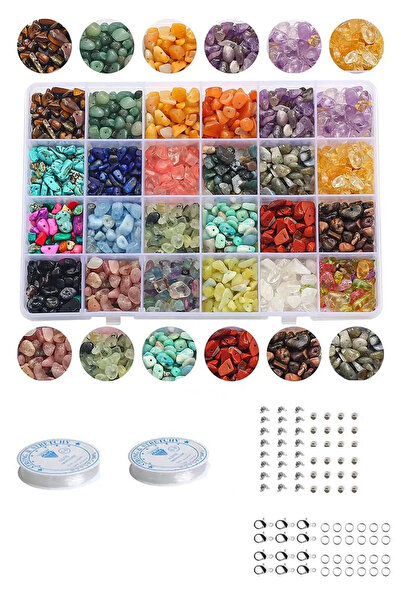 Pony Hobby 24 نوعًا من الحجر الطبيعي المكسور في صندوق مكون من 24 قطعة، مجموعة...